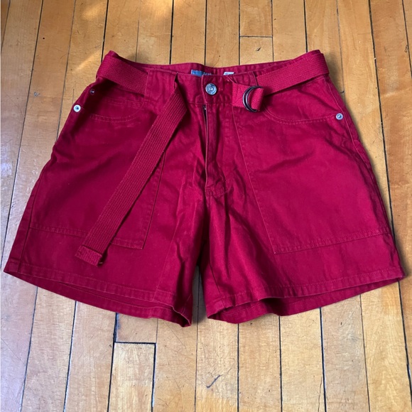 Vintage red Jean shorts with belt - Picture 2 of 7